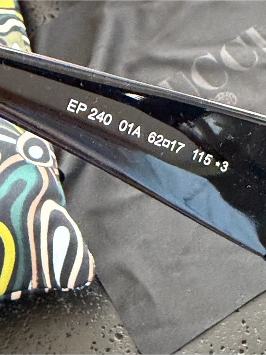 EMILIO PUCCI Limited Edition Black Rectangular Sunglasses Made in Italy NWT
